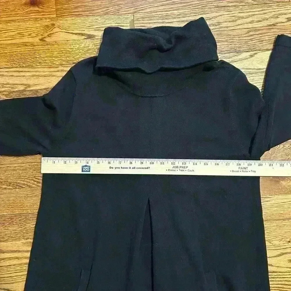 Tyler Boe Kim Cotton Cashmere Cowl Neck Knit Sweater Dress Size Large Black - Picture 7 of 8